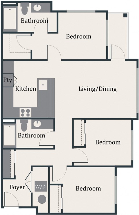 a diagram of a floor plan of a house at Gage On Sixth, Washington